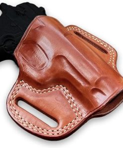 Premium The Ultimate Leather Pancake OWB Belt Holster Open Top Fits, Beretta 80X Cheetah .380 ACP 3.9″ Barrel, Right Hand Draw, Brown Color #1672# 2