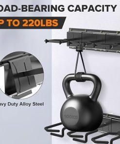 Gun Rack Wall Mount, Indoor Metal Gun Rack, Adjustable Rifle Storage Holder with Soft Padding, Vertical Gun Display, for 6 Slot 2