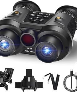 3D VR Night Vision Goggles,8K UHD Night Vision Binoculars for Adults, Auto Wake and Seamless 3D Integration Tech,Infrared Goggles, Rechargeable with 8K Photo & 4K Video,64GB TF Card Included