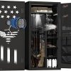 2025 Large Rifle Safe, 33-40 Gun Safe for Rifle and Shotgun/Rifle Pistol Rack/Storage Pocket/Removable Shelf/Silent Mode/External Battery/LED,180° Open Door Panel Organizer Gun Cabinet Unassembled