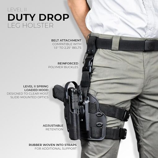 Level II Duty Drop Leg Holster fits H&K VP9 Match (Black, Right-Hand Draw) - Image 2