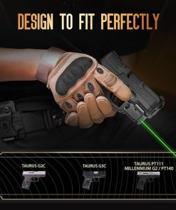 WARRIORLAND Green Laser Sight Tailored Fit Taurus G2C / Taurus G3C / Millennium G2 PT111 & PT140, Ultra Compact G2C Beam Sight, Gun Sight with Ambidextrous On/Off Switch & Power Indicator, WLS-101G 2