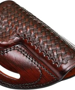 Leather Belt Holster for Ruger Mark IW/4 .22/45 Lite – Basket Weave – Premium Leather – 3 Slot Belt Loops 2