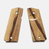 1911 Officer Grips, Inkberry, Double Diamond Checkered, Beveled, Thumb Groove