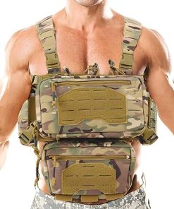 One-Size 1000D Lightweight Tactical Chest Rig with Mag Pouches, Shell Holders, Wing Pouches for Outdoors