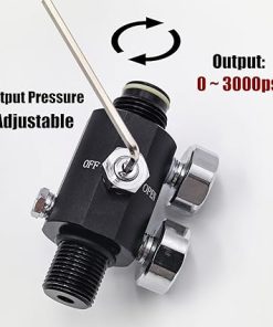 Adjustable Compressed Air Regulator Dual Gauge Pneumatic Air Valve Input 4500psi, Output 0 to 3000psi, M18*1.5, 5/8″-18UNF for Paintball Airsoft PCP (M18*1.5) 2