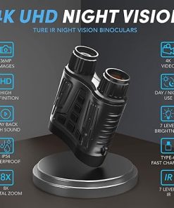 4K Night Vision Binoculars – Rechargeable Night Vision Goggles, 3.2” Digital Infrared Night Vision can Save Photo and Video with 32GB Memory Card 2