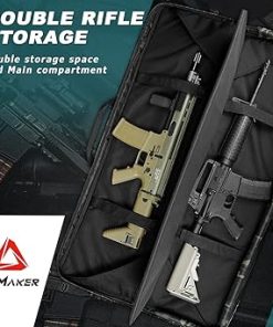 Double Long Rifle Case, [American Classic] Tactical Gun Case for Rifle & Multi-Function Durable Rifle Bag, Lockable Gun Bag Protects Carbine and Pistol (Multicam Black, 42 Inch) 2