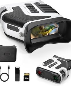 Night Vision Goggles, Night Vision Binoculars 4K Infrared Digital with 1300ft View Range, High Sensitivity Night Goggles for Hunting, Camping and Surveillance, Rechargeable, 32GB TF Card Inclu