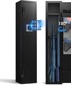 2 Gun Safe, Gun Safe for Rifles and Pistols, Quick Access Long Gun Safes for Rifles, Electronic Gun Cabinet with Removable Gun Rack, Pistols Pockets for Home Office Garage