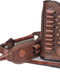 TOURBON Vintage Leather No Drill Rifle Sling Cheek Rest Buttstock Recoil Pad Hunting Gun Strap Ammo Shell Holder