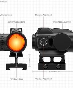 Feyachi Red Dot and Magnifier Combo with Flip-to-Side Mount, 1.5-5x Variable Zoom, 2MOA Dot, Absolute Co-Witness, 11 Brightness Settings 2