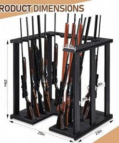 Gun Rack Wooden Rack Rifle Stand Display for 15 Shooting Hunting Guns Organizer and Storage Corner Floor Standing for Home Indoor Exhibition Rifle Lover Gift 2