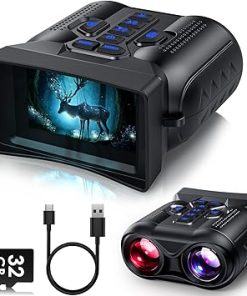 4K Night Vision Binoculars, Night Vision Goggles, Portable 3.0″ HD Display, 9 Gear Night Vision,10X Digital Zoom and 32GB TF Card, 3500mAh Battery Nightvision