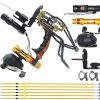 Fishing Slingshot with 6pcs Fishing Arrows,Arrow Brush,Fishing Reel,Fishing Reel Rack,Flashlight,4 Replacement Bands