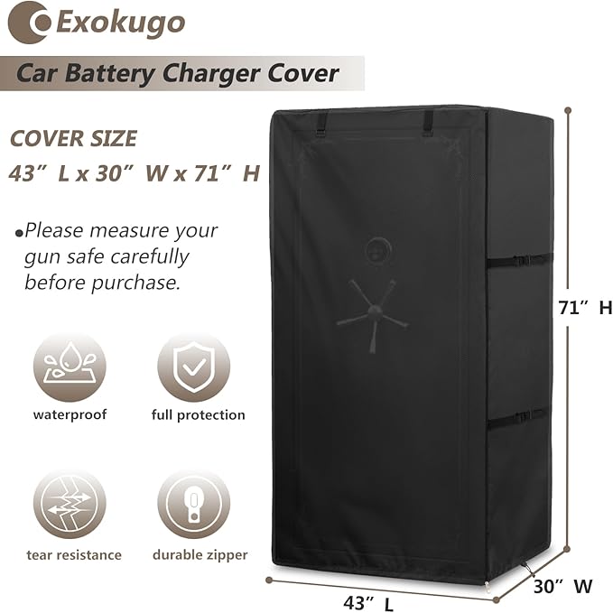 Gun Safe Cover,Heavy Duty 600D Waterproof Dustproof Gun Safe Cover for Rifles and Pistols Gun Safe,Concealed Gun Cabinet Cover with Plush Liner 2 Gun Safe Cover,Heavy Duty 600D Waterproof Dustproof Gun Safe Cover for Rifles and Pistols Gun Safe,Concealed Gun Cabinet Cover with Plush Liner - Image 2