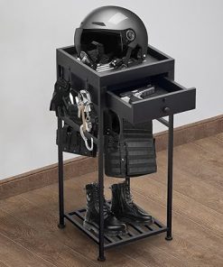 Police Gear Stand, Police Hanger, Tactical Duty Gear Rack with 6 Hooks, Uniform, Duty Belt & Vest Hanger, Law Enforcement Gear Holder Police Gifts with Flag