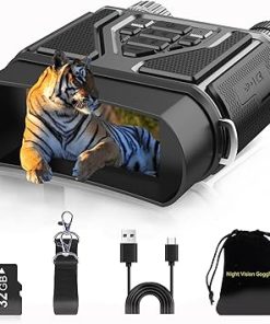 Night Vision Goggles with 32GB Night Vision Binoculars for Total Darkness,Digital Infrared Night Vision with 3” HD Screen for Observing and Recording Birthday Gifts for Men, Black, Y500-1