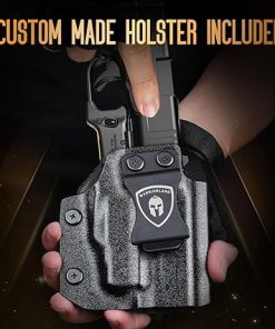 WARRIORLAND Green Laser Sight Fit Glock 43X MOS with Kydex Holster,Green Beam Sight with Power Indicator, Glock 43X MOS Laser with IWB Holster Right Hand, WLS-100G w/ G43X MOS 2