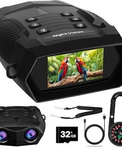 4K Video&48MP Image Night Vision Goggles for Adults,Infrared Night Vision Binoculars 3″ Screen,8X Digital Zoom,32GB TF Card，5000mAh Rechargeable Battery for Outdoor,Watching Animals,Camping and Travel