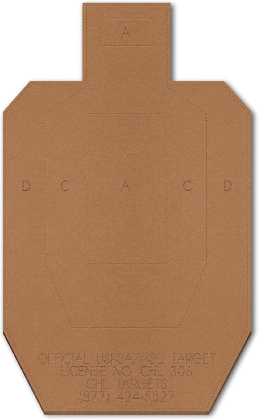 Official USPSA/IPSC Cardboard Targets, Competition Torso Target, Silhouette Shooting Target, Cardboard Targets. Made in USA