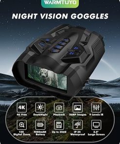 Night Vision Goggles, 4K Night Vision Binoculars for Adults,9 Gear Infrared Goggles, 10X Digital Night Vision, 4000mAh Up to 12H of Use with 32GB TF Card, 3.5″ HD Screen Binoculars 2