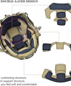 Airsoft Fast Helmet Set with Cover ，Tactical Paintball Helmet Internal Memory Foam Protective Pad Adjustable Size for Adult and Teenager 2