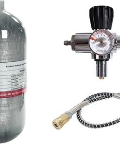 TUXING 4500Psi Carbon Fiber Paintball HPA Air Tank, 2.5L Carbon Fiber Air Tank with Pcp Filling Regulator Valve for Pcp Air Rifle Scuba Tank (Empty Bottle), M18*1.5
