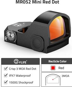 CVLIFE WolfProwl Red Dot Sight for Pistol Compatible with RMR Footprint, 3 MOA Compact Reflex Sight with Adapter Plate for MOS, Motion Awake Pistol Red Dot for RMR Footprint 2