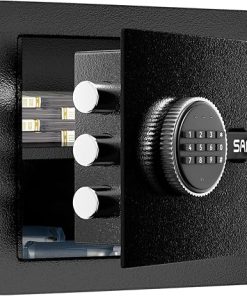 Gun Safe for Handgun, 0.77 Cu ft Home Safes with Removable Shelf, Pistol Safe with Digital Electronic Keypad, Alarm System Handgun Safes, Silent Mode