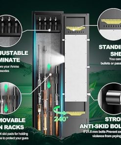 3-4 Digital Long Gun Safe for Rifle and Shotguns(with/without Scope), Quick Access Rifle Safe for Home Rifle and Pistols with Alarm&Mute Mode,Gun Cabinet with Adjustable Gun Rack 2