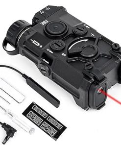 Airsoft Tactical Aiming Laser Sight, 8 Modes with Red/Green Laser + IR Laser + Withe LED Flashlight, Mounted on 20mm Picatinny Rail AEG CQB GBB