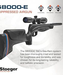 Stoeger S8000-E TAC Airgun Combo – .177 Caliber – Black Synthetic with 3-9×40 Adjustable Objective Scope + Stoeger X-Magnum Shock, High-Impact & Expansion Heavy Pointed Tip Pellets, .177 Caliber, 300 2