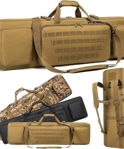 Double Long Rifle Case Pistol Gun Bag with Bullet Shoulder Strap Carrying Handgun R ifle Case for Hunting Shooting