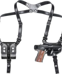 Handmade 1911 Shoulder Holster, Fit Most Non-Rail 5” 4.25” 4” 1911/ Colt 1911/Elite Force 1911/ Kimber 1911, Double Mag Holder Included, Adjustable Strap for Concealed Carry, Right Handed