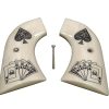 Ivory Dead Mans Hand Ruger New Vaquero (XR3 Frame) Checkered, Engraved, Textured