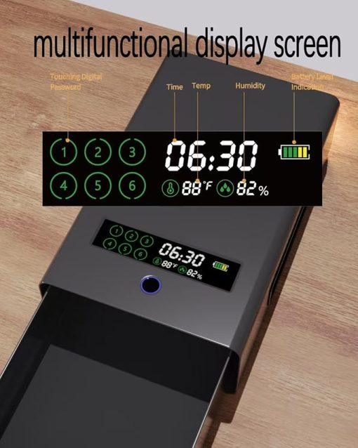 kasablank gun safe，Biometric Gun Safe For Handgun with fingerprint, key and digital password 3 .Smart Handgun Safe for Home Bedside Nightstand Car for 2 pistols - Image 2