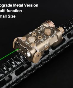 NOBUHIRO Upgrade Metal Airsoft PEQ Box Tactical Aiming Laser Sight, 10 Modes with Red/Green Laser+White Light+IR Laser for Strobe/Constant/Momentary Modes, Fit for AEG GBB CQB Picatinny Rail 2