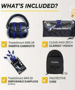 TradeSmart Gun Range Protection Duo Kit – Purple and Blue Shooting Eye and Ear Protection for Women and Men, U.S. Certified 2