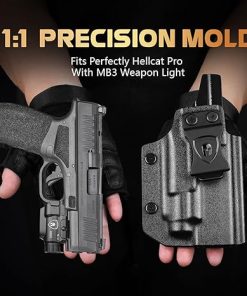 WARRIORLAND MB3 Pistol Light and Kydex Holster with Claw, Fits Taurus G2C/G3C/PT111 G2/PT140 G2, Compact 500-Lumen Universal Rail Mounted Tactical Weapon Light with Green Laser &White LED Flashlight 2