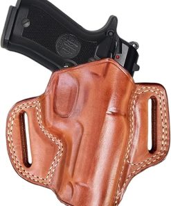 Premium The Ultimate Leather Pancake OWB Belt Holster Open Top Fits, Beretta 80X Cheetah .380 ACP 3.9″ Barrel, Right Hand Draw, Brown Color #1672#