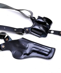 Vertical Leather Shoulder Holster fits Ruger GP100 or SP101, Magazine Pouch, Handcrafted, Right Handed, PulsarHolster 2