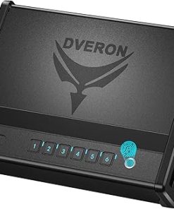 handgun safe for 2 Pistols with Interior light, Safe box for Cloakroom Bedroom Nightstand and Car, Black