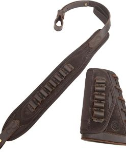 WAYNE’S DOG Leather Rifle Stock Cover Recoil Pad with Cartridge Sling for .357 .30-30 .45-70MAG .22LR 12Gauge 2