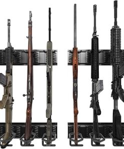 XDOVET 4/6/8 Slot Gun Rack for Wall, Adjustable Indoor Wall Mount Gun Rack, Heavy Duty Steel Vertical Gun Display Suitable for Rifles, Shotguns and Sniper Rifles Storage