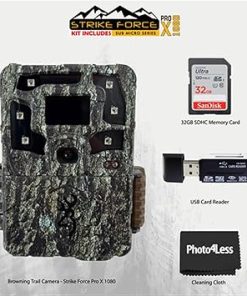 Browning Trail Camera – Strike Force Pro X 1080, Bundle with 32GB SDHC Memory Card, Hi-Speed SD USB Card Reader 2