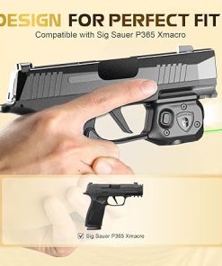 WARRIORLAND Pistol Light Laser Combo Fits Sig Sauer P365 Xmacro, Compact 150-Lumen Trigger & Rail Mounted Tactical Weapon Light, Green Laser & White LED Flashlight, Power Indicator, SLL-109G 2