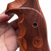 New! Wood Grip Compatible with 5&W, K/L Frame Round Butt, Checker Hardwood Closed Back Thai Handmade by Feelsogood