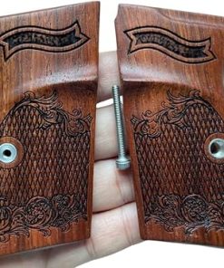 New! Grips Compatible with PPK/S, PP, New PPK/S .22 LR Praduak Wood, Flower Pattern Engraved, Thai Handmade 2