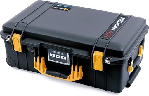 Pelican Air 1535 Carry-on Case by ColorCase - Black - Medium Size Waterproof Case (Case Only) - Yellow Handles & Latches, 015350-0000-110-241 - Image 2